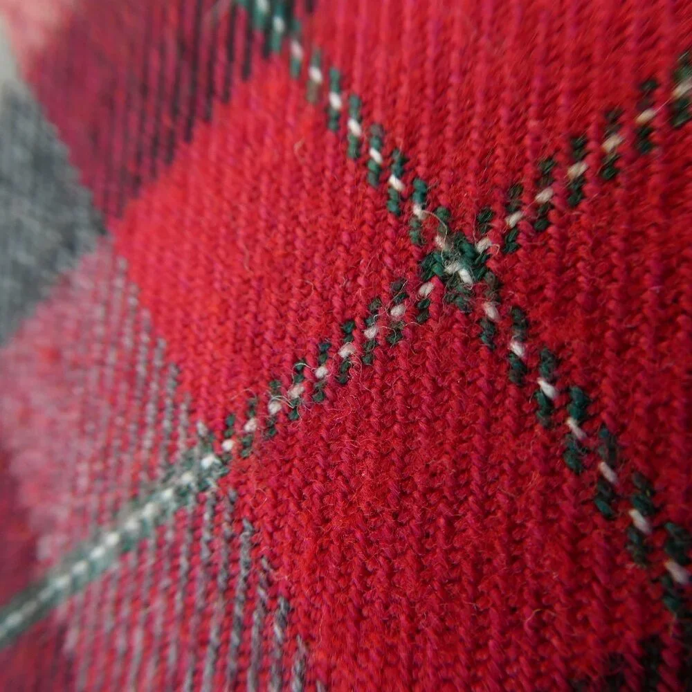 Crazy Horse Liz Claiborne Red Plaid Maxi Skirt Lined Faux Wrap Back Zip 12